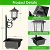 2 in 1 Solar Flower Post Lamps Lights Waterproof Wall Mount for Freestanding Outdoor Decorative Garden Patio Front Porch Back Door Warm White