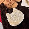 Hand-sewn Beaded Fritillary Bag Spring and Summer New Celebrity Dinner Style Shell Bag Women's Portable Shoulder Messenger Bag