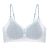 Summer new cool plaid underwear women's small breasts gather, no marks, no steel ring, beautiful back, anti-sagging and comfortable bra cover