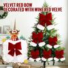 Christmas Decorations Flocked Red Bow Velvet Christmas Tree Decoration