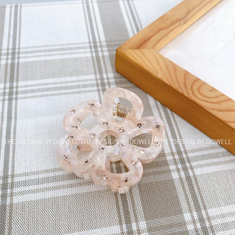 Eyecatching Flower Colorful Hair Claw Clip With Luxurious Detailing Rhinestone