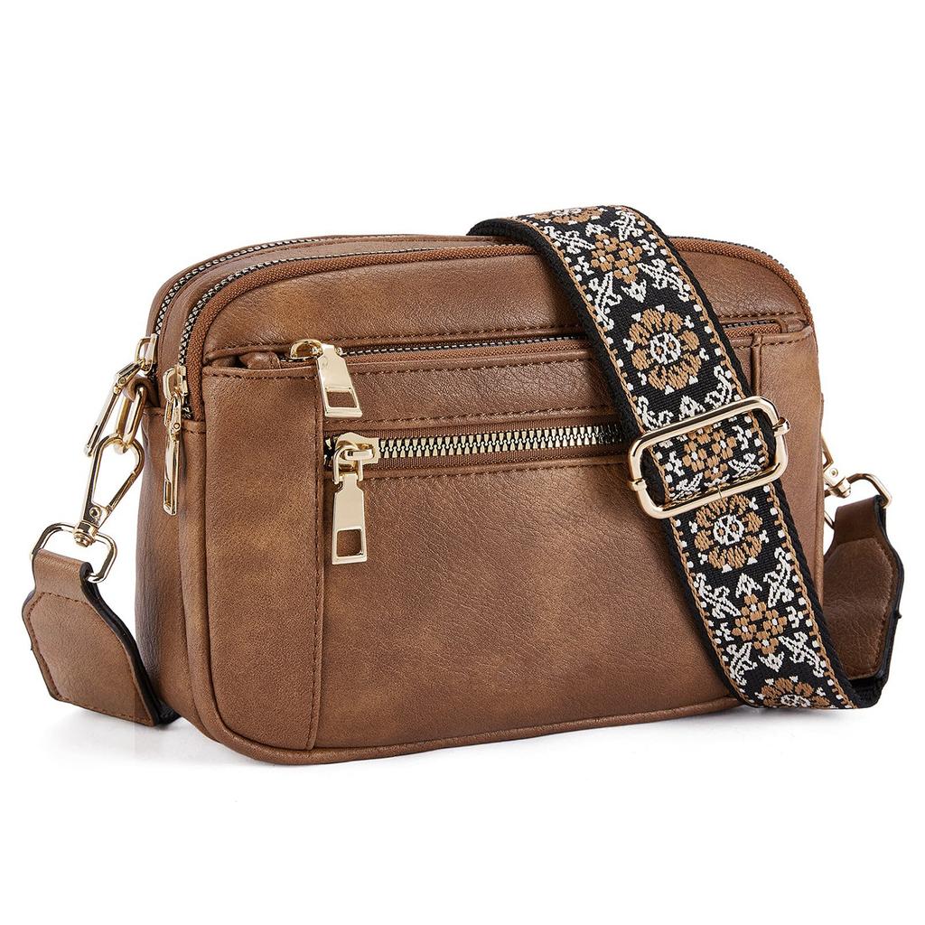 Crossbody kabelka pro ženy Malé crossbody kabelky Trendy veganská kůže s nastavitelným ramenním popruhem Vícekapsa a voděodolný vak
