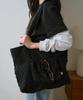 Popcorn Flower Casual Shopper Bag Black