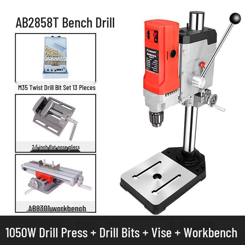 220V Mini Industrial Bench Drill Press - High Precision Multifunctional Turret Machine