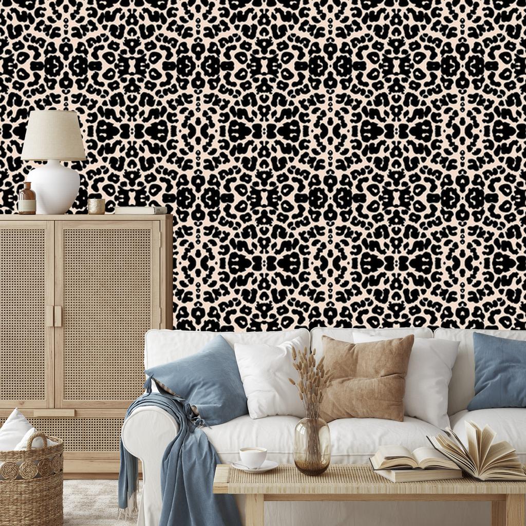 Animal Skin Wallpaper Brown, Beige and Black for Living Room and Bedroom 50x1000