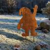 Rusty Santa Claus Garden Stake Metal Yard Decoration Christmas Outdoor Ornament Festive Lawn Art