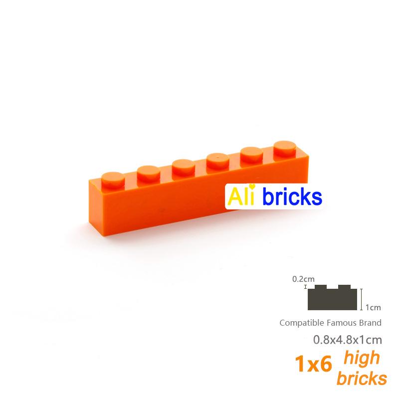 20pcs  DIY Building Blocks Thick Figures Bricks 1x6 Dots Educational Creative Size Compatible With 3009 Plastic Toys for Childre