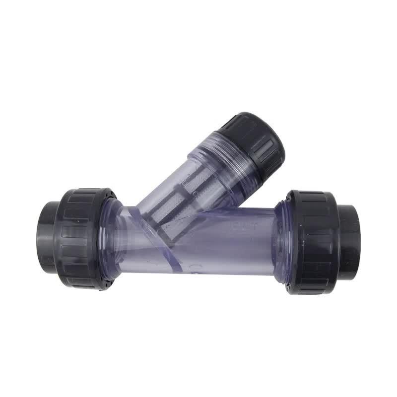 ZJ UPVC Chemical Grade Transparent Y-Strainer DN15 (20mm)