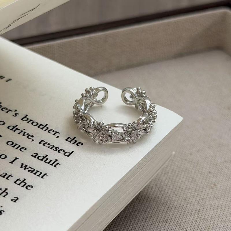 Light Luxury Niche Design Super Fairy Gypsy Zir*****Pen Ring Women'S Fashion Exquisite Stacking High-End Index Finger Ring