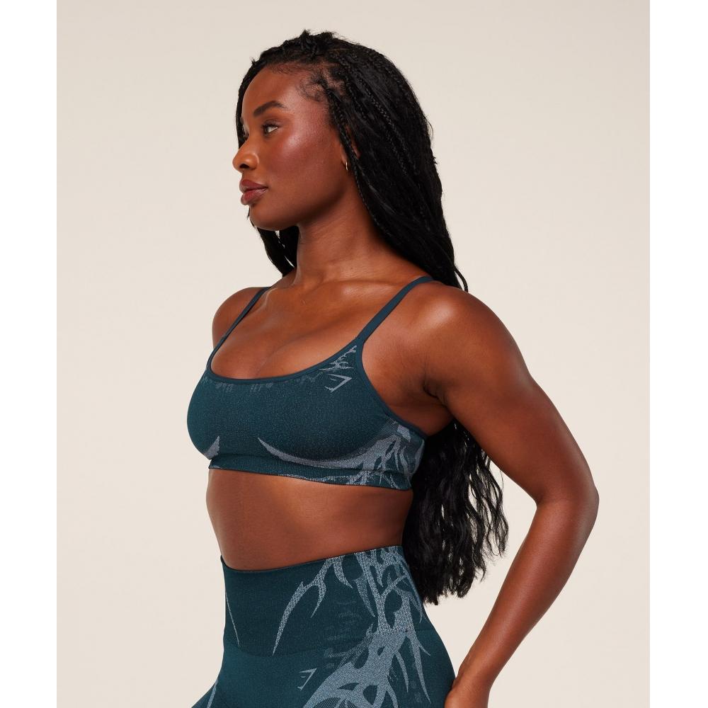 Gymshark Storm Seamless Sports Bra Deep Petrol Blue Smoke Blue B5b8q Udsm