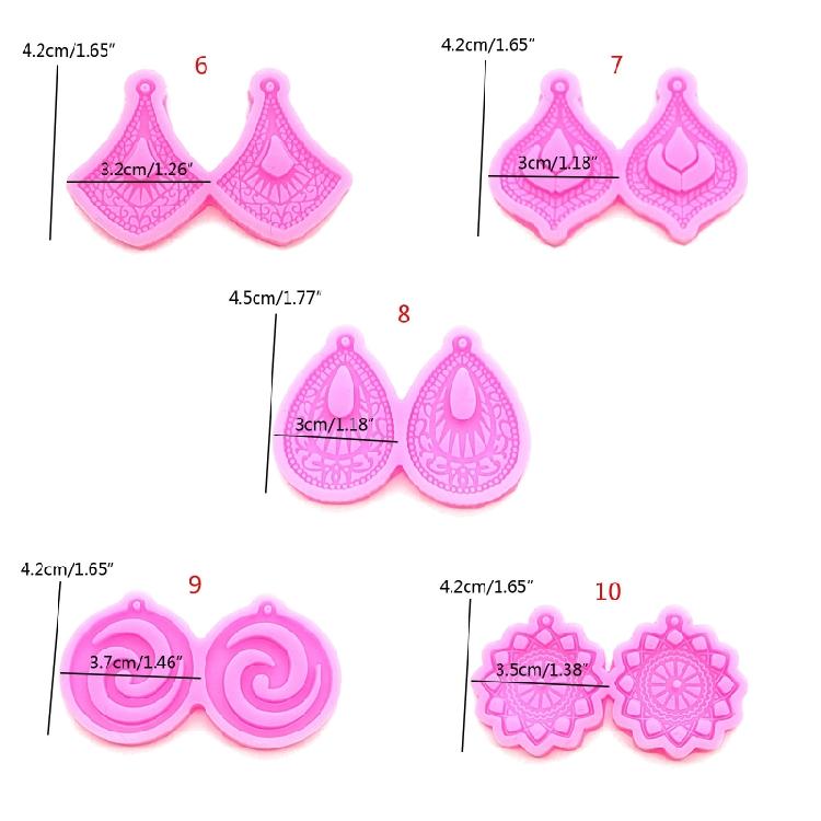 1PC Heart Star Flower Shape Resin Craft Silicone Mold Pendant Mould Earrings Moulds for Unique Necklace and Earring