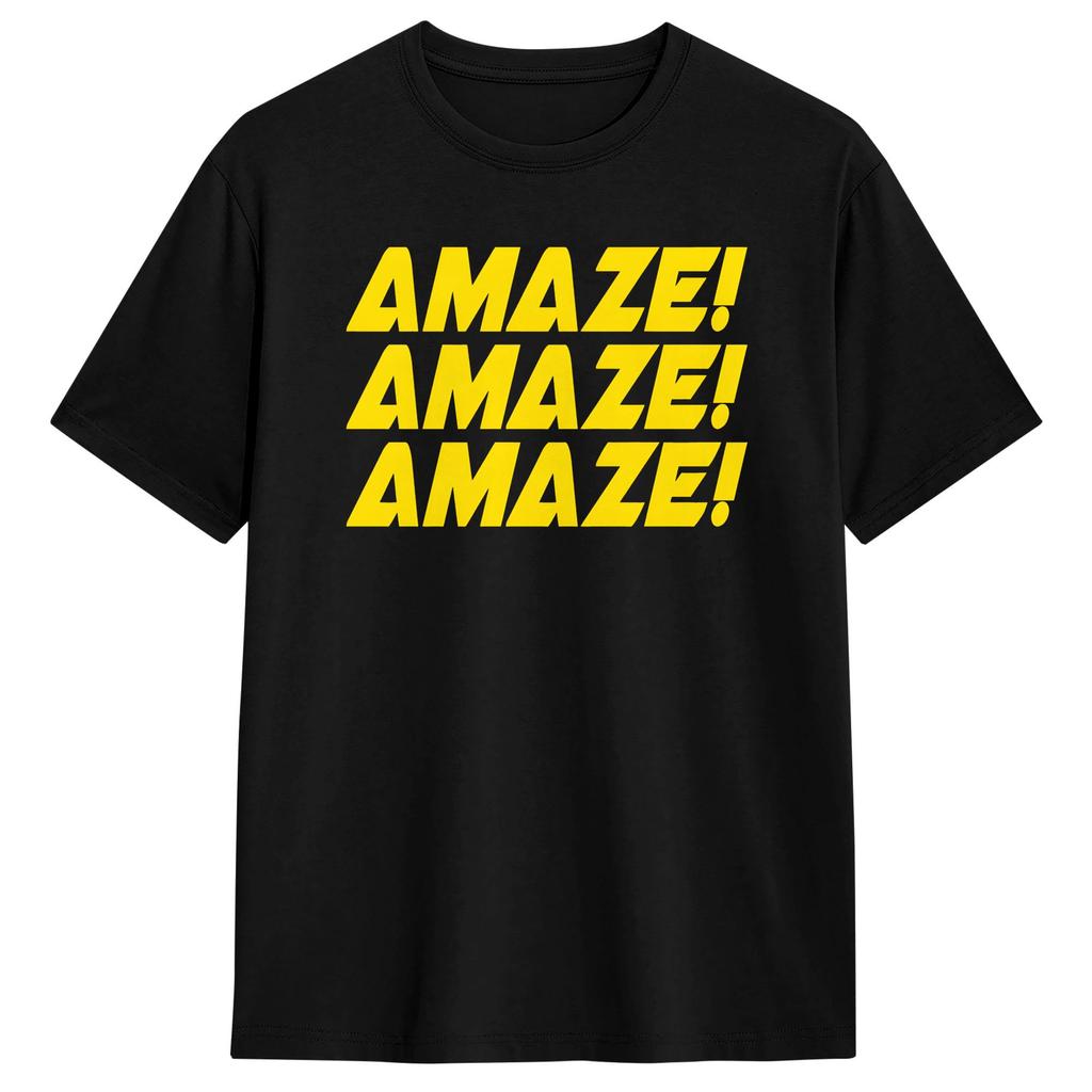 2026 Amaze Bold Typography T Shirt For Unisex Pure Cotton Hipster Crew Neck Short Sleeve Oversized Casual Daily Tops