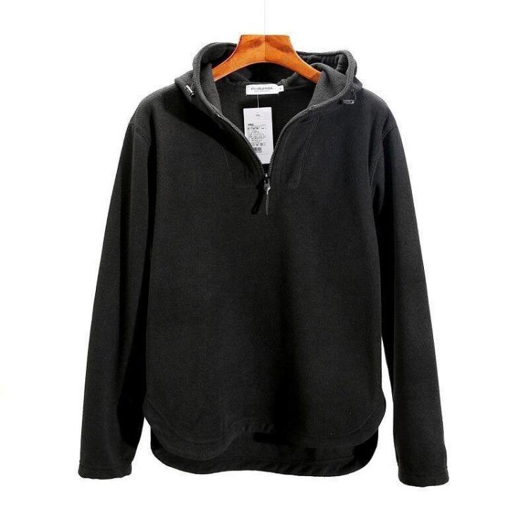 

Winter Fleece Sweatshirt for Women Oversize Hooded Pullover Thickened Solid Color Loose Casual Long Sleeve Top XXXXL чорний