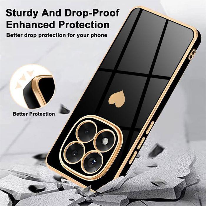 Fodral för Xiaomi Redmi Note 15 Pro Plus 5G, Hjärtmönster Stötsäkert TPU - Svart - 2 Härdade Glas