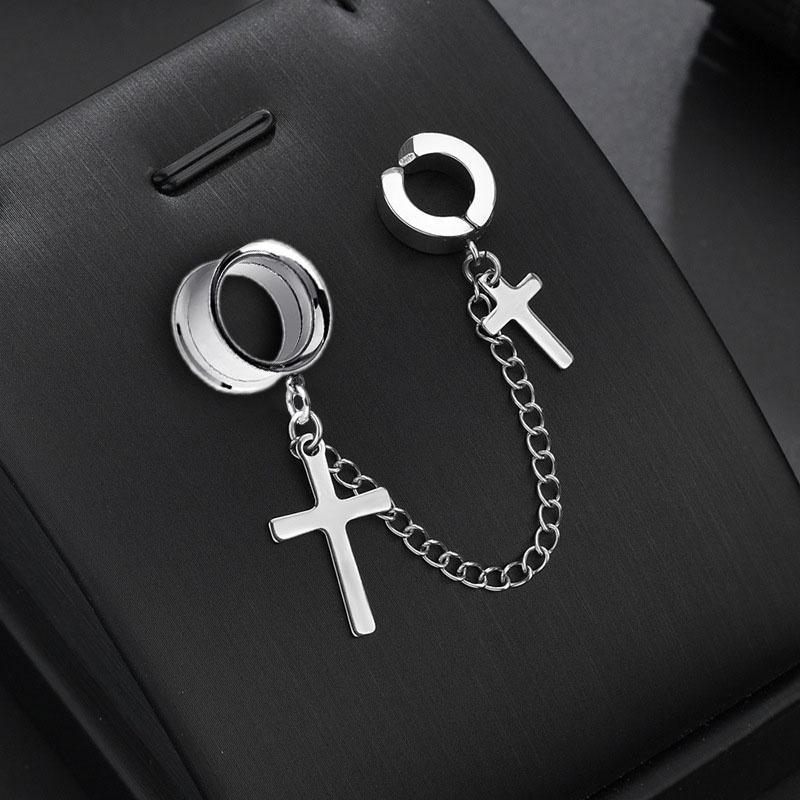 Dilatatore Flesh Tunnel Plug Piercing - Croce Ferro Di Ferro Vite