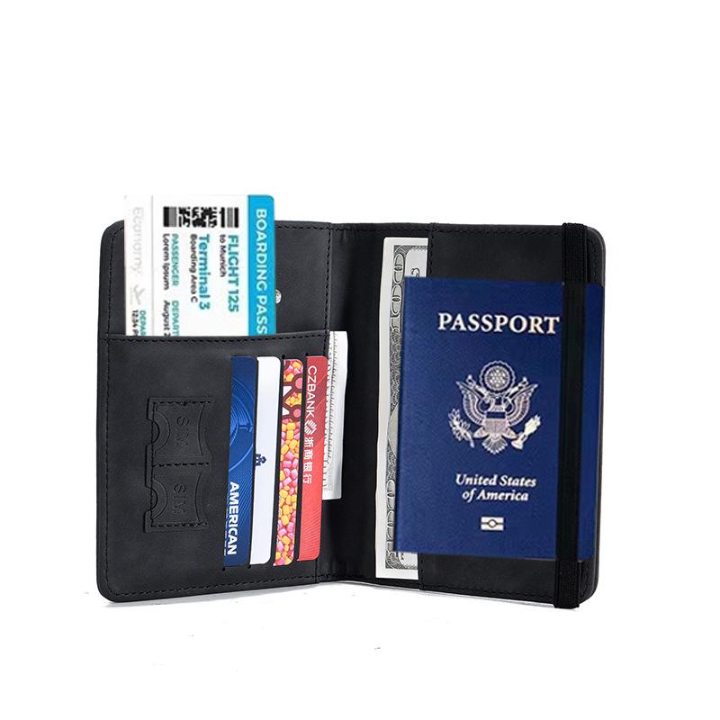 Cross-Border PU Leather RFID Passport Holder & Travel Wallet