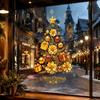 Christmas Window Clings 2 Sheets Gold Clings Static Stick Tree Snowflake Holiday Shop Displays Bauble Glass Decals No-Glue Removable Winter