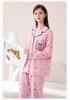 Fenteng Pure Cotton Collar Cardigan Sleepwear Set for Girls and Women