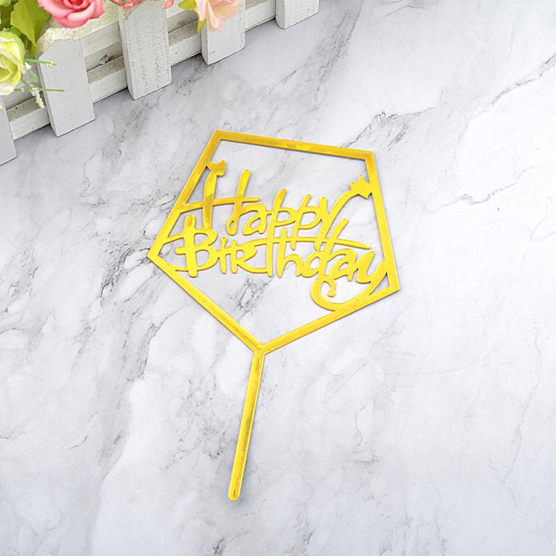 Gold & Black Mirrored Acrylic Cake Topper