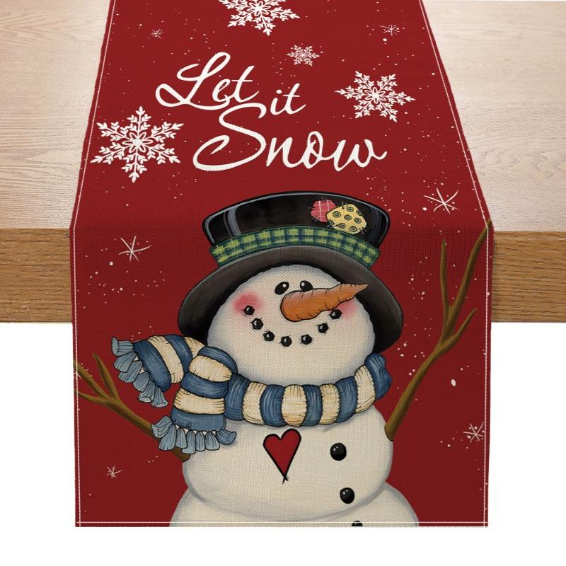 Christmas Table Runner Christmas Party Decor Rectangular Tablecloth for Festival Catering Decoration