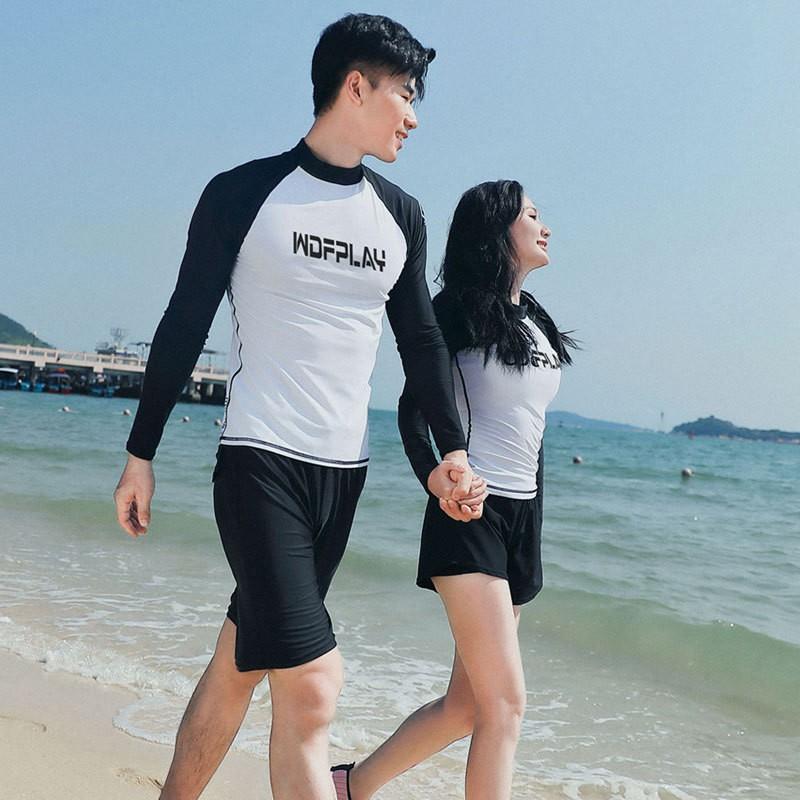 Unisex UV-skydd Rash Guard Set Långärmad Topp Byxor Dykning Snorkling Surfing Simning