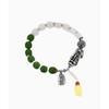 Natural Hetian Yu Single -Circle Bracelet S925 Silver And Tianyu Fortune Bracelet