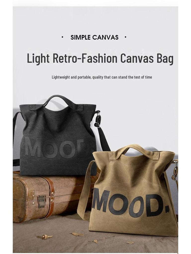 Retro Japanese Canvas Shoulder Bag - Durable, Versatile, Large Capacity, Unisex Design