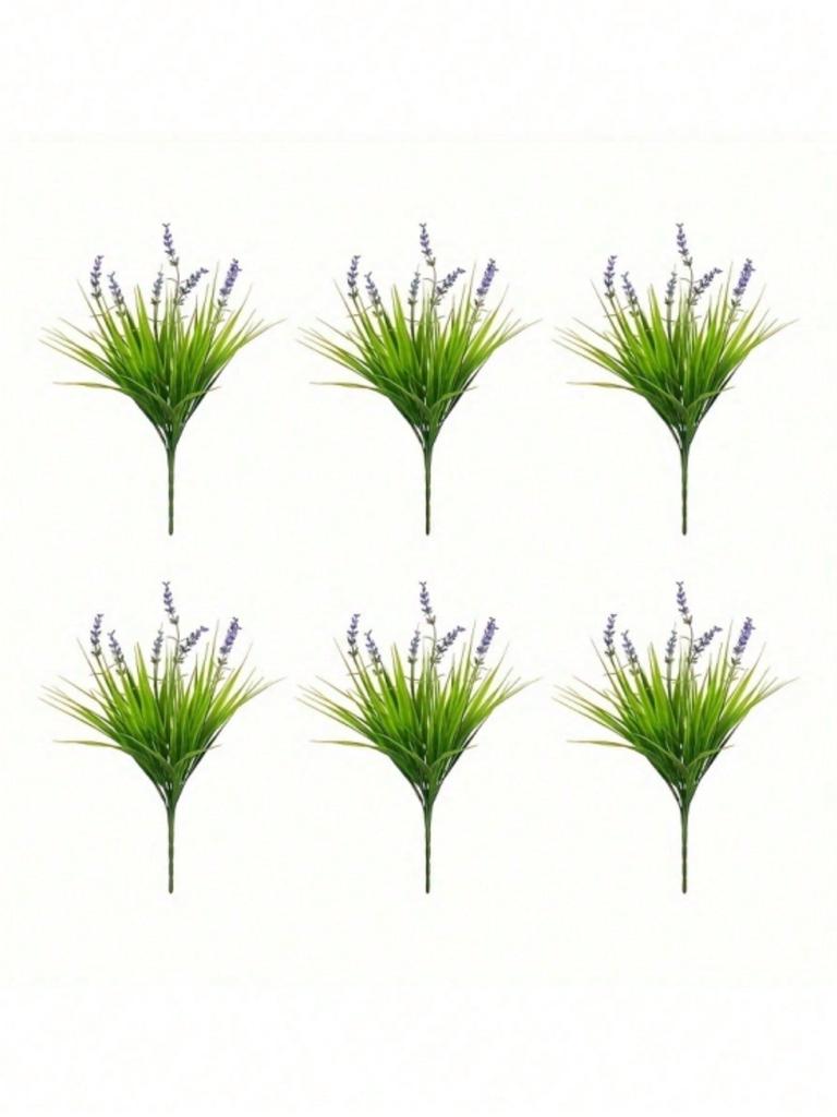 Green Artificial Lavender Photography Props Artificial Plants Non-watering Household Products 6pcs 1 Pack