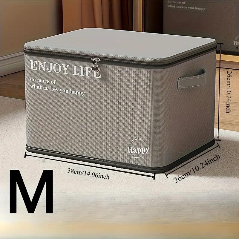 Large Capacity Fabric Clothes Storage Box, Oversized Wardrobe Organizer for Blankets, Layered Sorting Bin with Handles