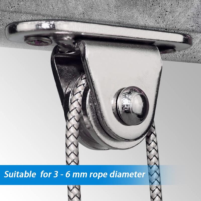 4Pcs/Set Steel DIY Silent Pulley High-quality Lifting Pulley Sturdy Fixed Load-bearing Capacity Small-sized
