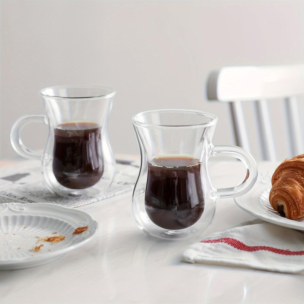 2-piece Set (12oz) Double Glass Coffee Mug Tea Cup Insulated Cup For Water Coffee And Milk home kitchen supplies restaurant supplies