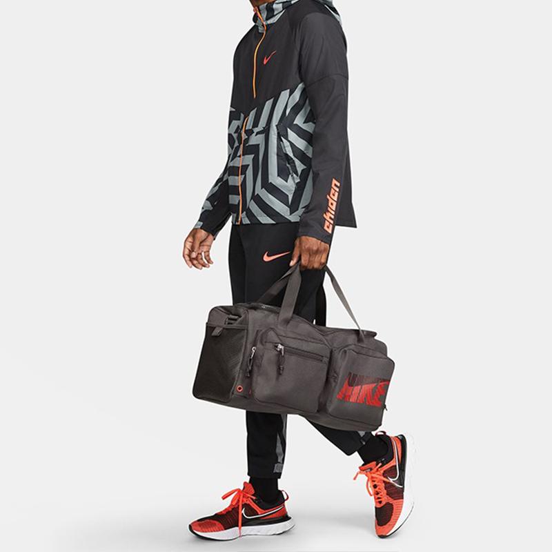 Nike Utility Power Series Large Logo High Capacity Air Cushion Strap Fabric Travel Gym Tote Crossbody Shoulder Bag Unisex bags Gray DB1147-254