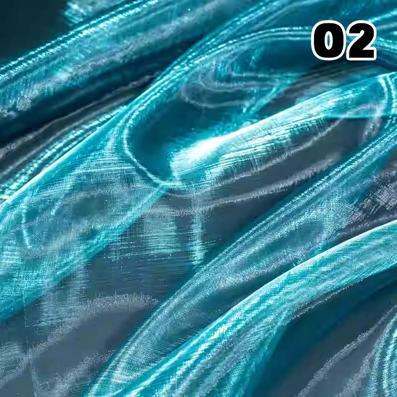 Przezroczysty Laserowy Tiul Tkanina Szycie Siatka Materiał Kolorowa Organza Szklana Fluorescencyjna Przędza Jedwabny Szyfon Materiał na Odzież Sceniczną
