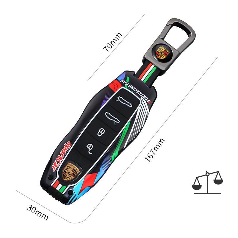 Zinc Alloy Car Remote Key Case Racing Style Design Cover For Porsche Cayenne 911 996 Macan Panamera Boxster 986 987 981 Sticker