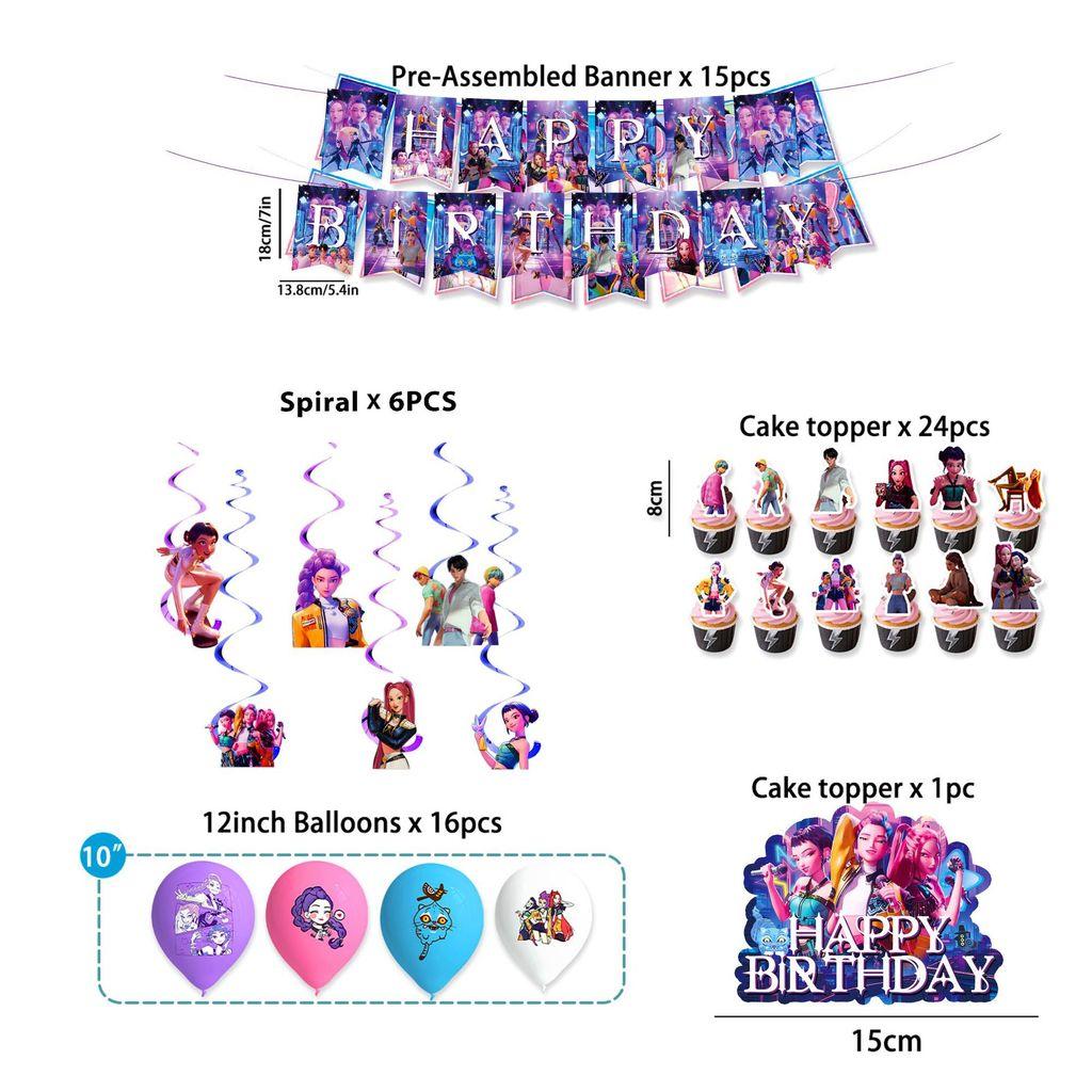Suministros para Fiesta de Cumpleaños de Cazadores de Demonios Kpop Set de Globos Para Celebración y Decoración Infantil