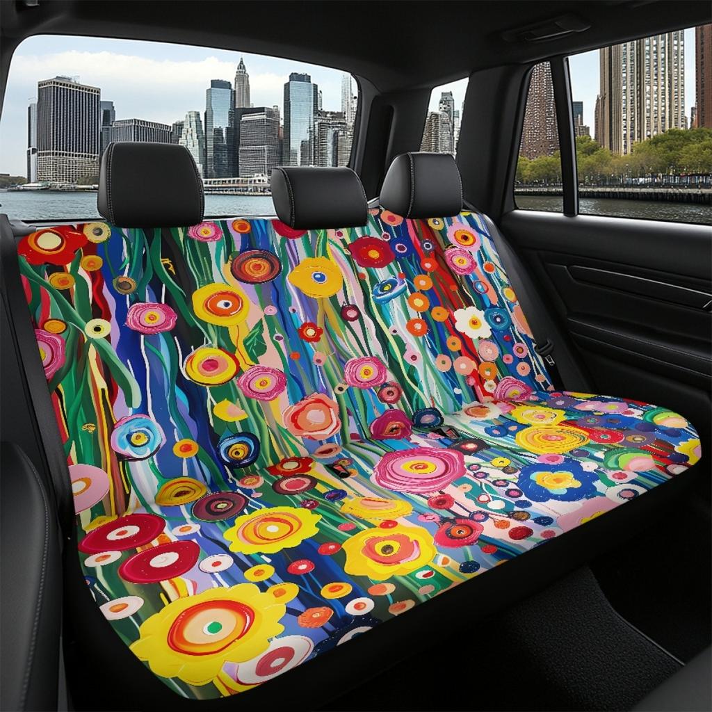 Universal Waterproof Auto Seat Covers Digital Abstract Print Airbag Compatible Front Rear Seat Covers Non-Slip Durable Interior Protectors