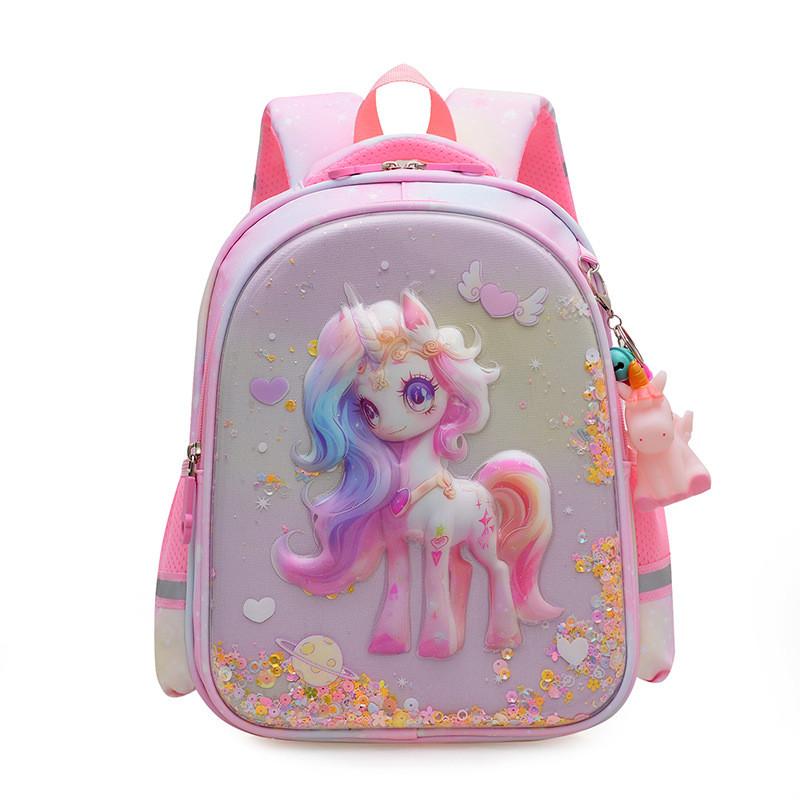 Elsa Einhorn 3D Kinder Schulrucksack Mit Luftpolster-Trägern Für Erstklässler