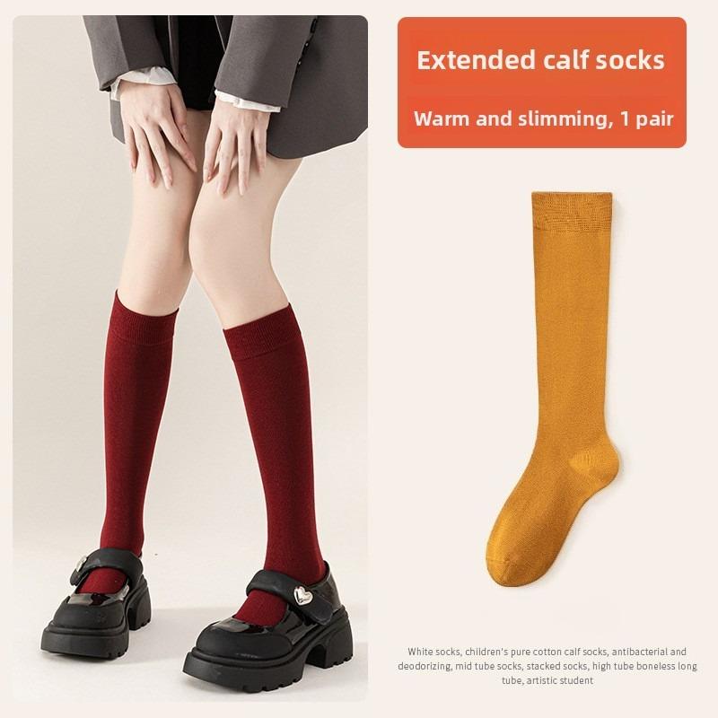 

Female Autumn Winter Fashion New Pressure Thin Leg Calf Pile Socks 1 pair
