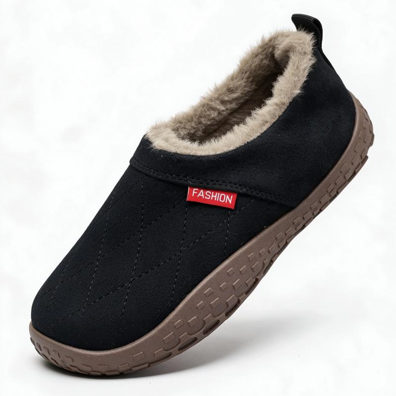 Simple Women's Warm Foot Cover Shoes, Low Heel, Cotton Shoes, Anti-slip Shoes