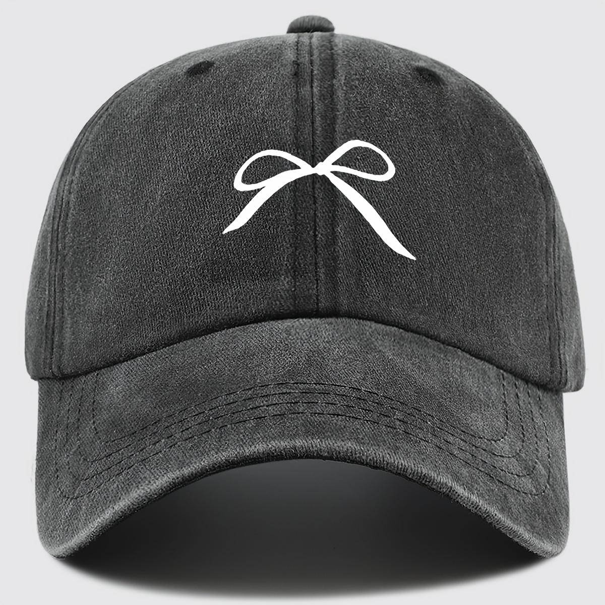 

Line Bow Baseball Cap Trendy Fashion Retro Soft Top Hat Adjustable Sun Hat чёрный