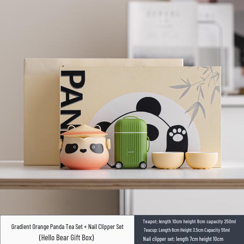 Panda Cultural Tea Set Gift Set with Nail Clippers