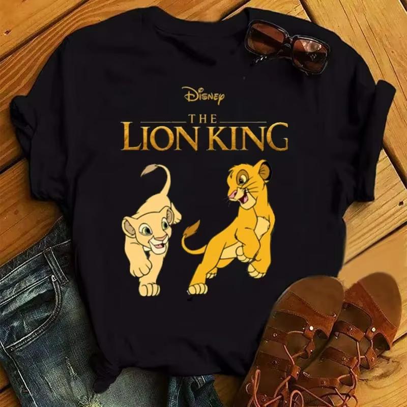 MINISO Hakuna Matata Disney Simba Lví král Tričko pro ženu Kawaii Trička Vtipné Harajuku Simba Unisex Tričko Dámské oblečení