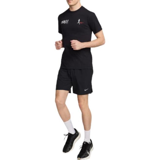 Nike T Shirts Men's Black Crew Neck Moderate Straight Fit FV8393-010