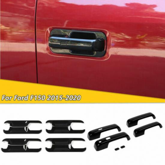

Exterior Door Handle & Door Handle Bowl Cover Trim For Ford F150 2015- Black