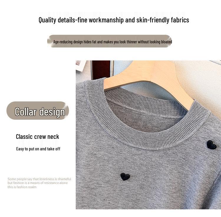 Plus Size Women's Loose Round Neck Pullover Sweater, Bust 150/160 (Size 200/300 Jin)