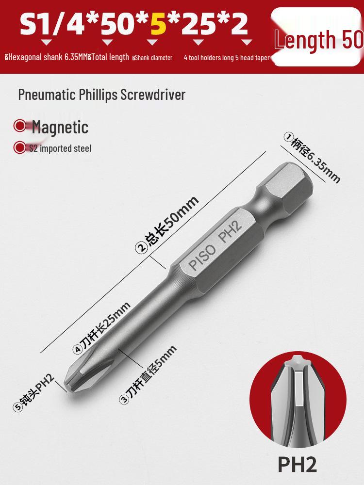 Hexagonal Magnetic Pneumatic Air Screwdriver, S2 1/4 Electric Bit Set