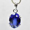 CERTIFIED Oval Blue Tanzanite 20Ct 925 Sterling Silver Natural Pendant Free Gift