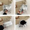 Women's Metallic  PU Leather Shoulder Bag Fashionable Chain Strap Bucket Crossbody Purse Elegant Design Women's Evening Dress Bridal Wedding Handbag