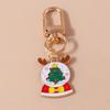 Cute Enamel Christmas Tree Keychain Santa Claus Keyring Pendants for Car Key Holder Handbag Decor Charms X'mas Jewelry Gifts