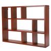 Wooden Wall Desktop Shelf 9 Compartments Multifunctional Vintage Wooden Wall Shelf Makeup  